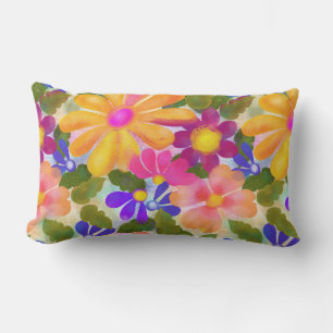 Beautiful Big Flowers Lumbar Pillow