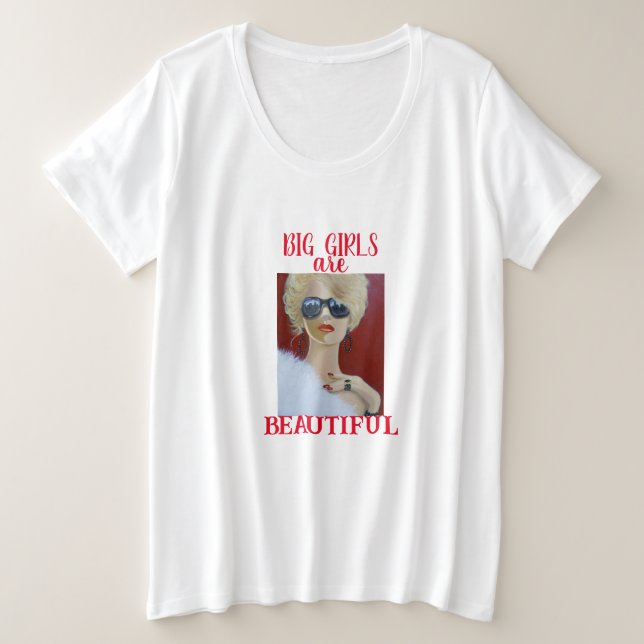 Beautiful Big GirlsWomen's Plus-Size Basic T-Shirt (Design Front)