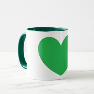 Beautiful Big Green Heart Design Coffee Mug