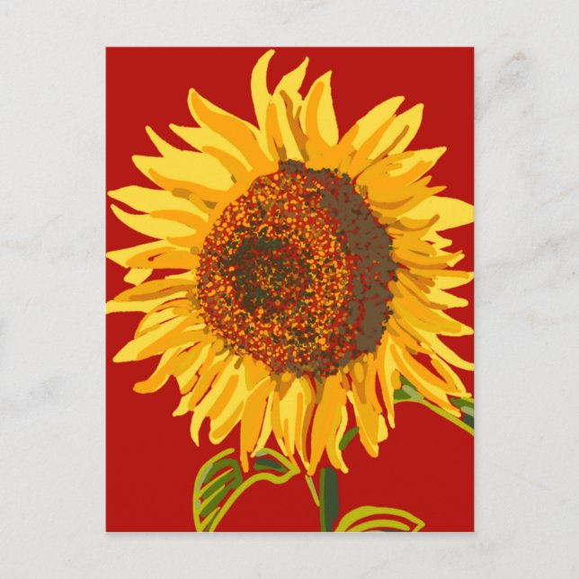 Beautiful big sunflower  holiday postcard (Front)