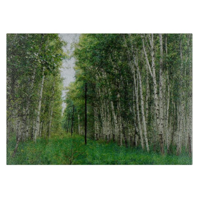 Beautiful Birch Tree Forest Cutting Board (Front)