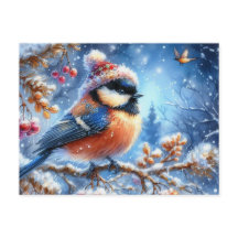 Beautiful Bird and Winter Landscape  4