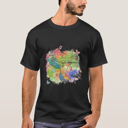 Beautiful Bird Animal Colorful Hummingbird T_Shirt