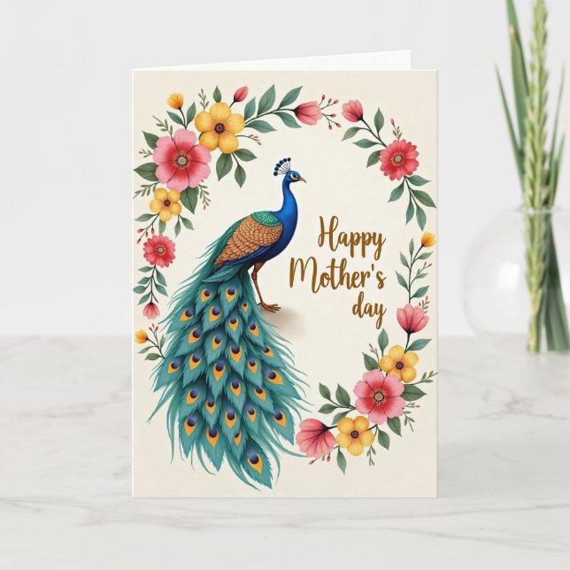 Beautiful Bird Floral Card (Front)
