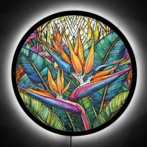 Beautiful bird of paradise stained glass art