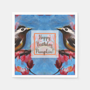 Beautiful Bird Spring Painting Napkins