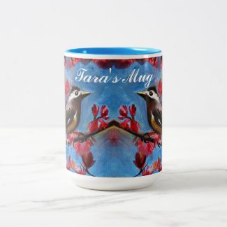 Beautiful Bird Spring Painting Two-Tone Coffee Mug