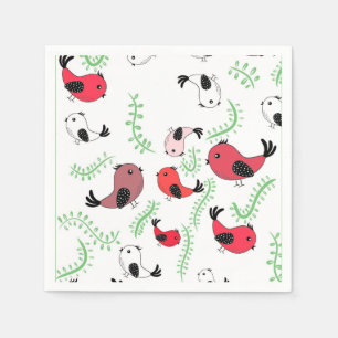 Beautiful bird themed design, patterned napkins