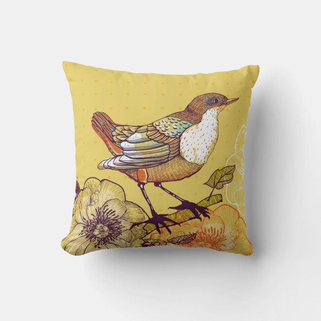 Beautiful Bird Throw Pillow (Front)