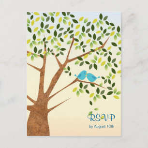 Beautiful Bird Tree Reply Card