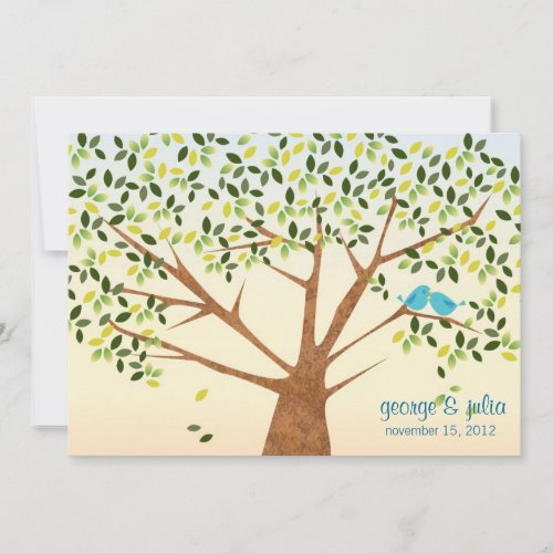 Beautiful Bird Tree Wedding Invitation