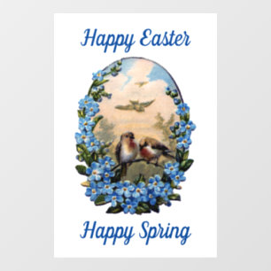 Beautiful Birds And Flowers Window Cling