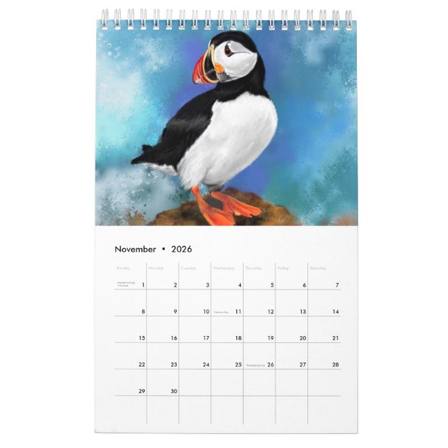 Beautiful Birds Calendar - Painting (Nov 2026)