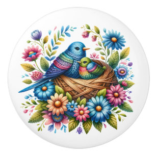 Beautiful Birds Ceramic Knob