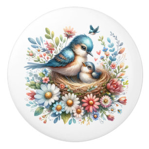 Beautiful Birds Ceramic Knob