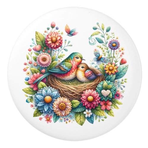 Beautiful Birds  Ceramic Knob