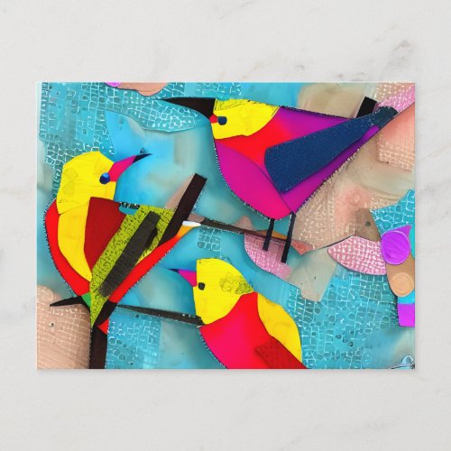 Beautiful Birds Collage Postcard