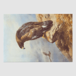 Beautiful Birds Golden Eagle Watercolor Decoupage Tissue Paper