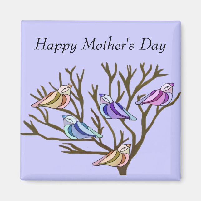 Beautiful birds Mother's Day Magnet (Front)