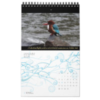 BIRD LOVERS BIRD WATCHERS WATERCOLOR 2024 MINI MAGNETIC CALENDAR