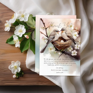 Beautiful Birds Nesting Party Neutral Baby Shower Thank You Card