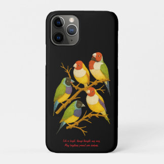 Beautiful birds on the branch iPhone 11 pro case