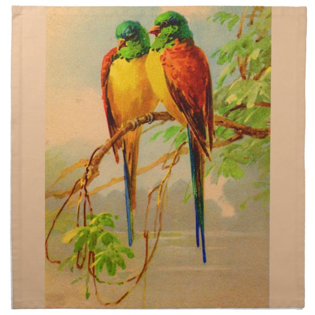 beautiful birds print cloth napkin (Front)