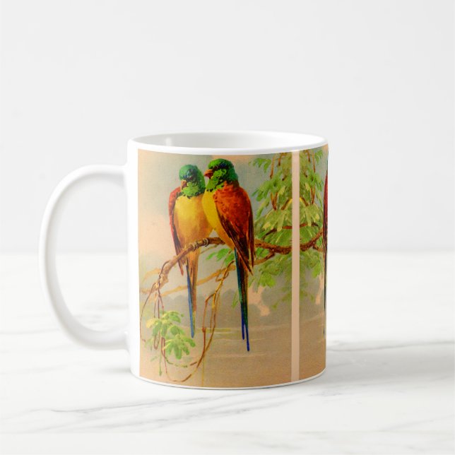 beautiful birds print coffee mug (Left)