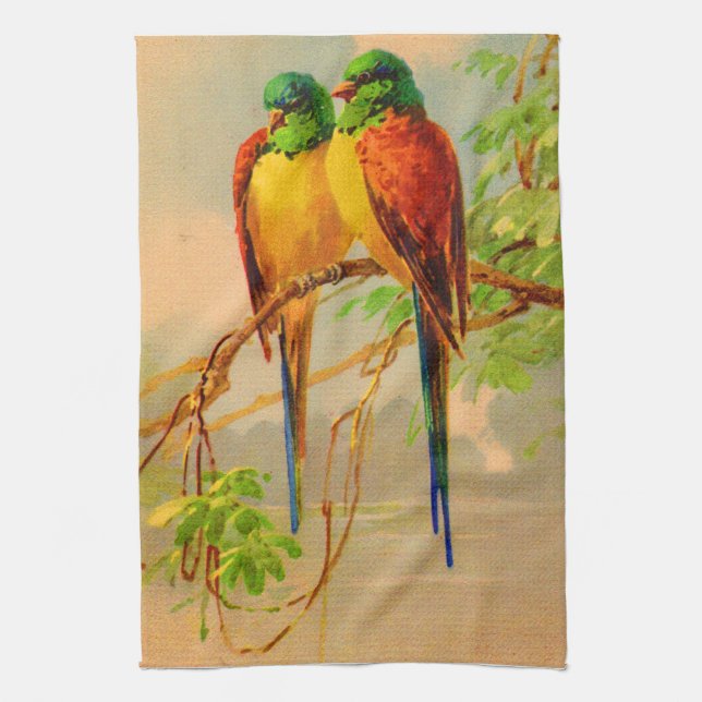 beautiful birds print kitchen towel (Vertical)