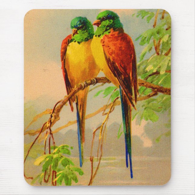 beautiful birds print mouse pad (Front)