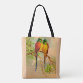 beautiful birds print tote bag (Back)