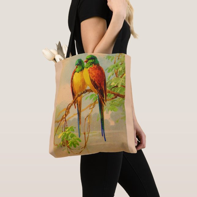 beautiful birds print tote bag (Close Up)