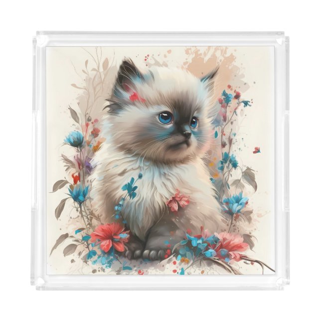 Beautiful Birman Kitten Graphic Print Acrylic Tray (Front)