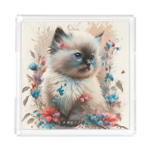 Beautiful Birman Kitten Graphic Print Acrylic Tray