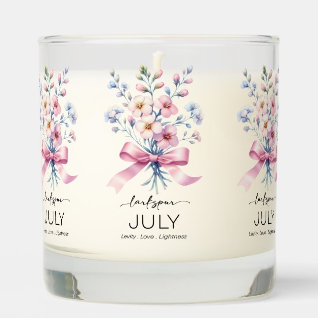 Beautiful Birth Month Flower/July/ Scented Candle (Front)