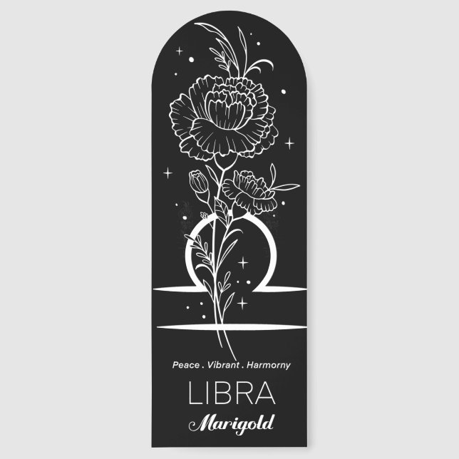 Beautiful Birth Month Flower/Zodiac Sign/Libra Bookmarks (Front)
