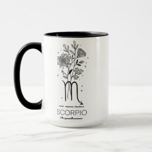 Beautiful Birth Month Flower/Zodiac Sign/Scorpio Mug
