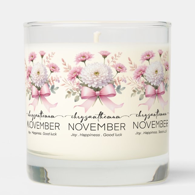 Beautiful Birth Month November/Chrysanthemum Scented Candle (Front)