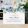 Beautiful Birthday Blue Floral Watercolor Invitation