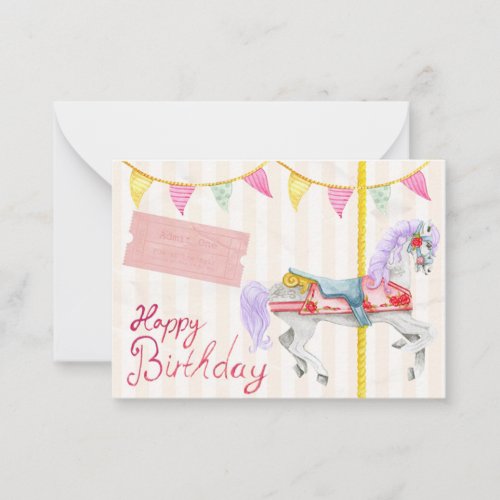 Beautiful Birthday Card With Carousel