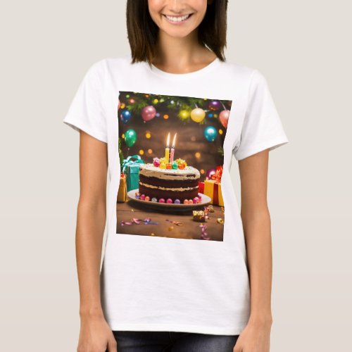 Beautiful birthday design womens  T_Shirt
