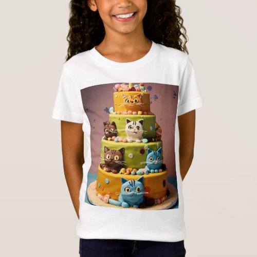 Beautiful birthday party cake  tshirt  design  T_Shirt