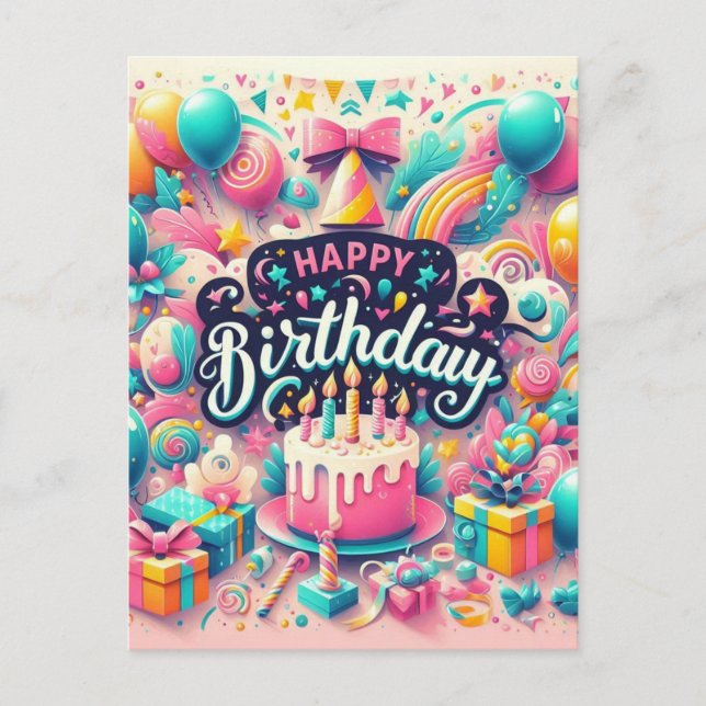 Beautiful Birthday postcard (Front)