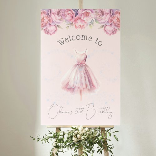 Beautiful Birthday Sign Dusty Pink Ballerina 