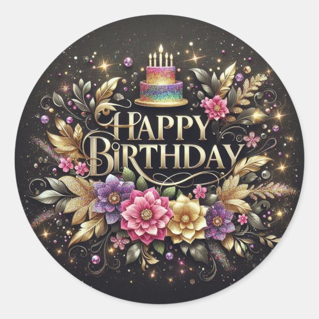 Beautiful birthday sticker  (Front)