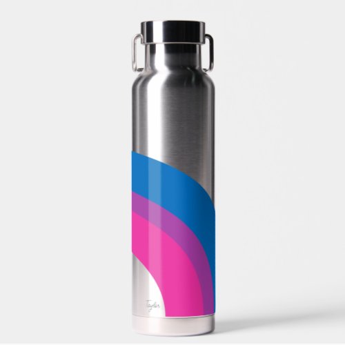 Beautiful Bisexual Pride Flag Cute Monogram Water Bottle