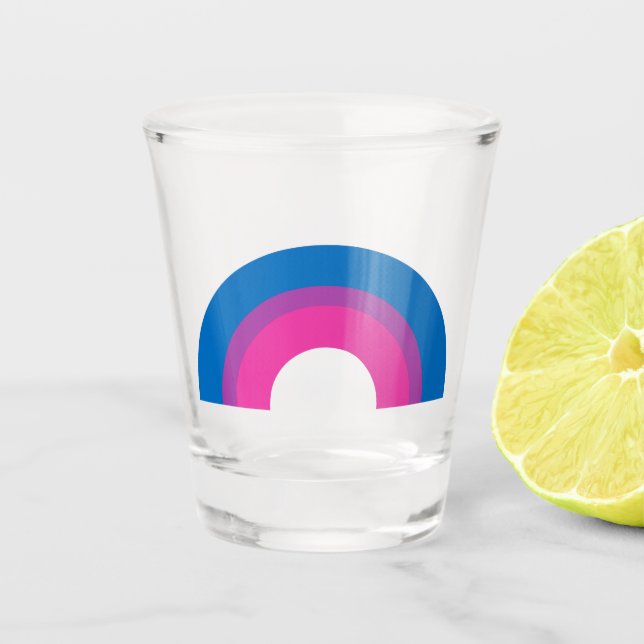 Beautiful Bisexual Pride Flag Rainbow Black Shot Glass (Front)