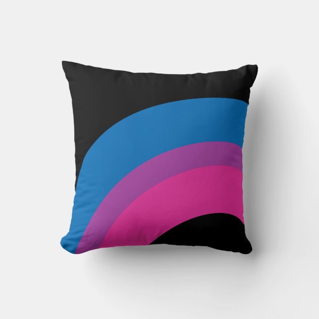 Beautiful Bisexual Pride Flag Rainbow Black Throw Pillow (Front)