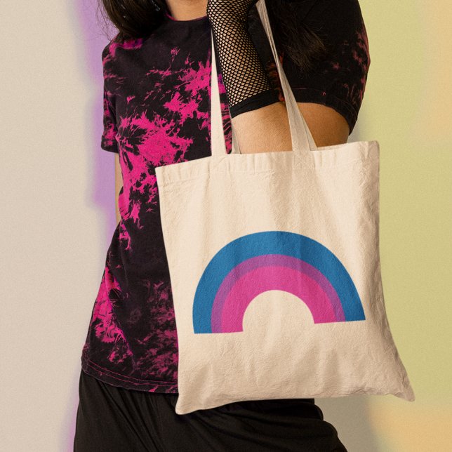 Beautiful Bisexual Pride Flag Rainbow Black Tote Bag (Creator Uploaded)