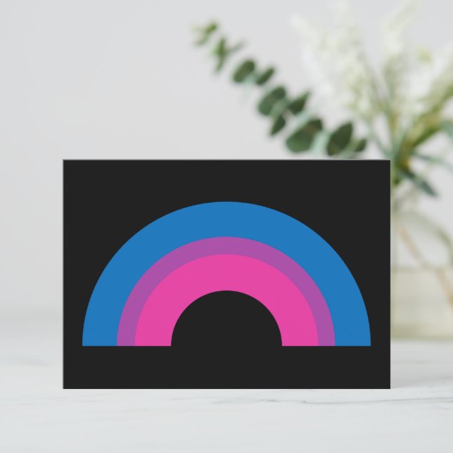 Beautiful Bisexual Pride Rainbow Flag Black Card (Standing Front)